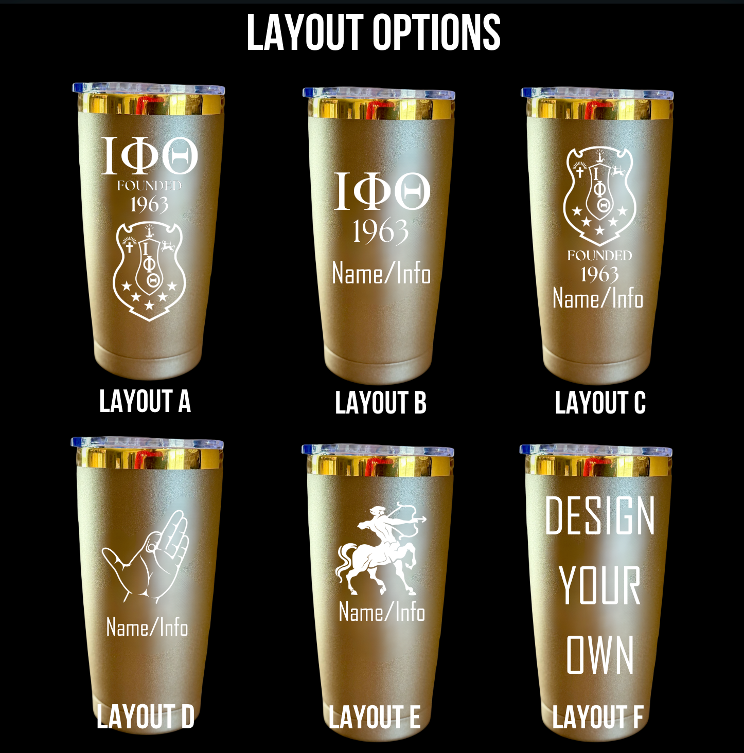 Iota Phi Theta Custom Engraved Tumbler -20 oz