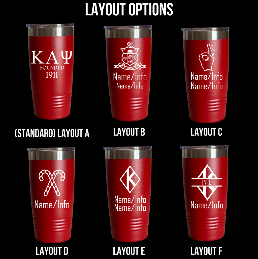 Kappa Alpha Psi Custom Engraved Tumbler - 20 oz