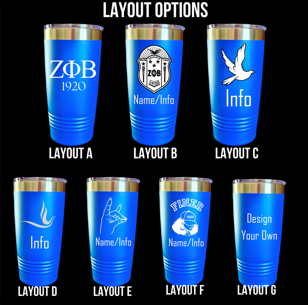 Zeta Phi Beta Custom Engraved Tumbler – 20 oz