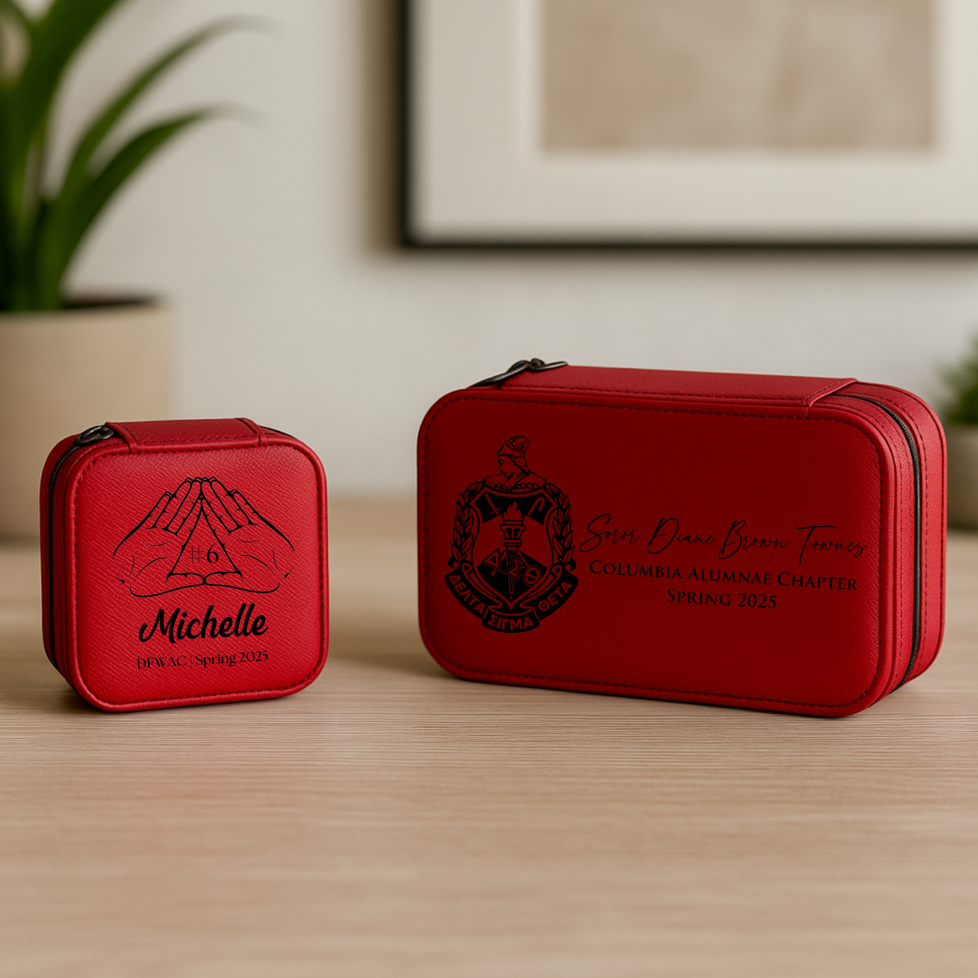 Delta Sigma Theta Custom Engraved Travel Jewelry Box