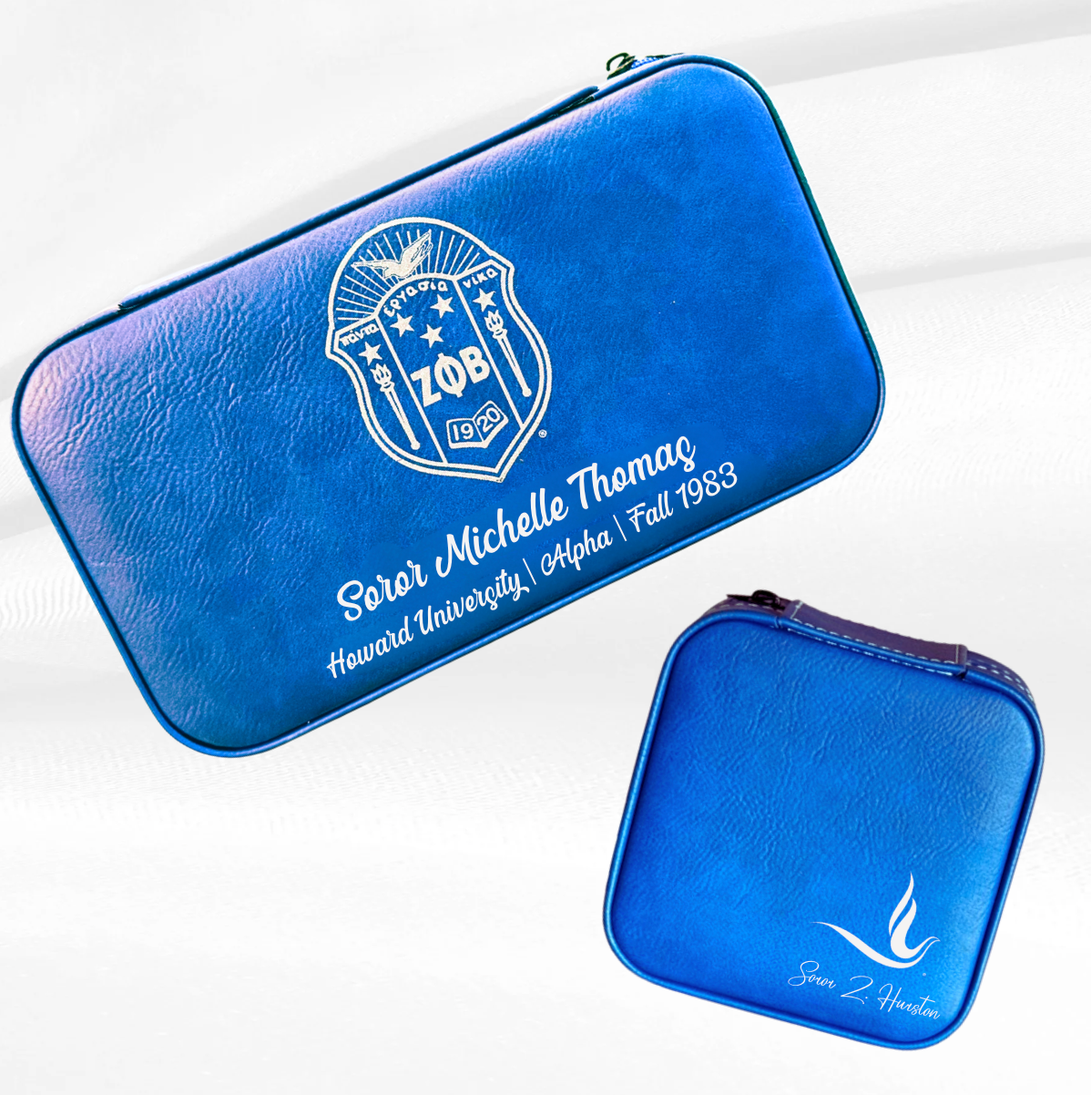 Zeta Phi Beta Custom Engraved Travel Jewelry Box