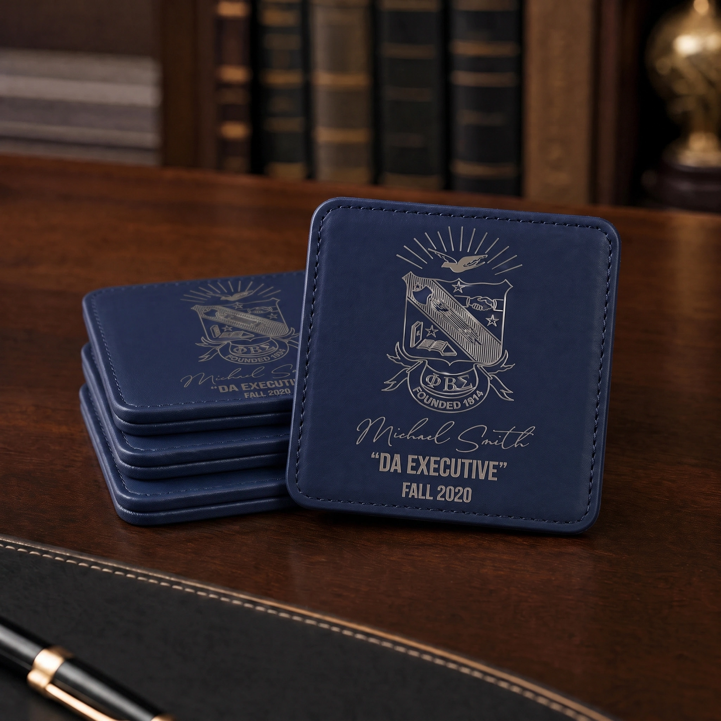 Phi Beta Sigma Custom Engraved Coasters (Set of 4)
