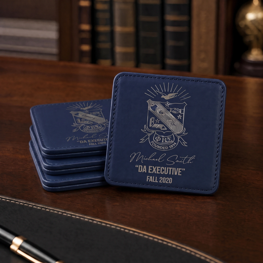 Phi Beta Sigma Custom Engraved Coasters (Set of 4)