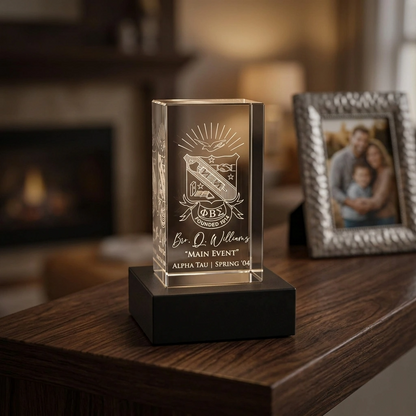 Phi Beta Sigma Custom Inner Engraved Crystal