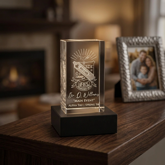 Phi Beta Sigma Custom Inner Engraved Crystal