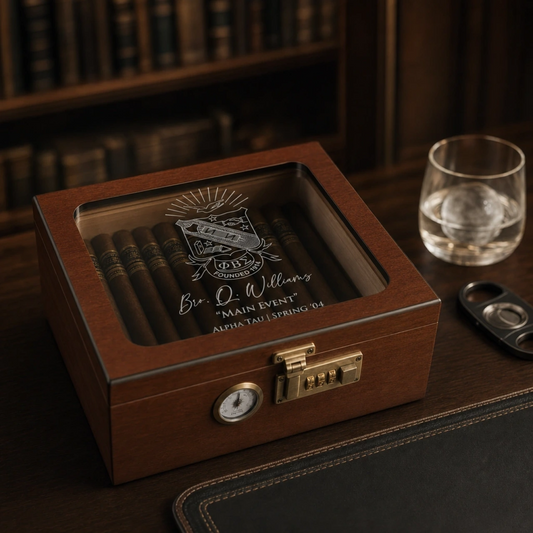 Phi Beta Sigma Custom Engraved Humidor