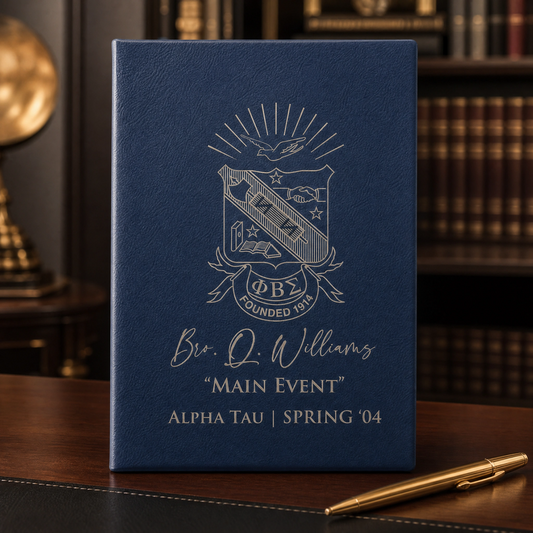 Custom Engraved Phi Beta Sigma Leatherette Notebook