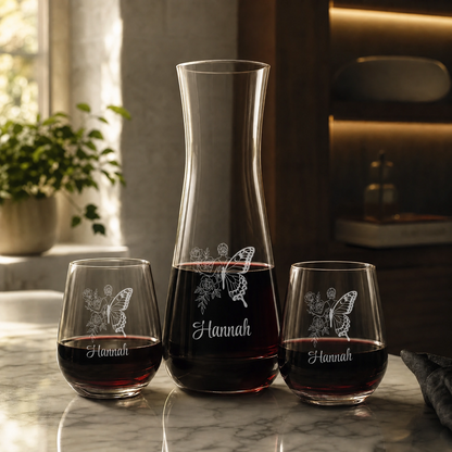 Custom Engraved Wine Decanter Set