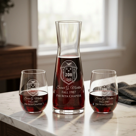 Zeta Phi Beta Custom Engraved Wine Decanter Set