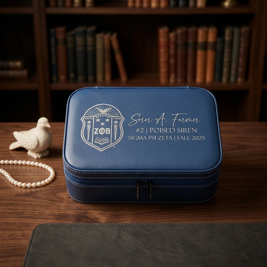 Zeta Phi Beta Custom Engraved Travel Jewelry Box