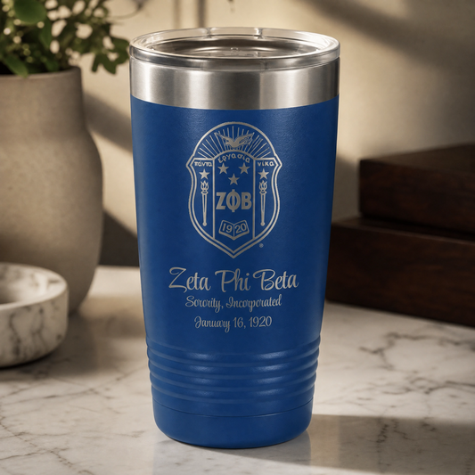 Zeta Phi Beta Custom Engraved 20oz Tumbler