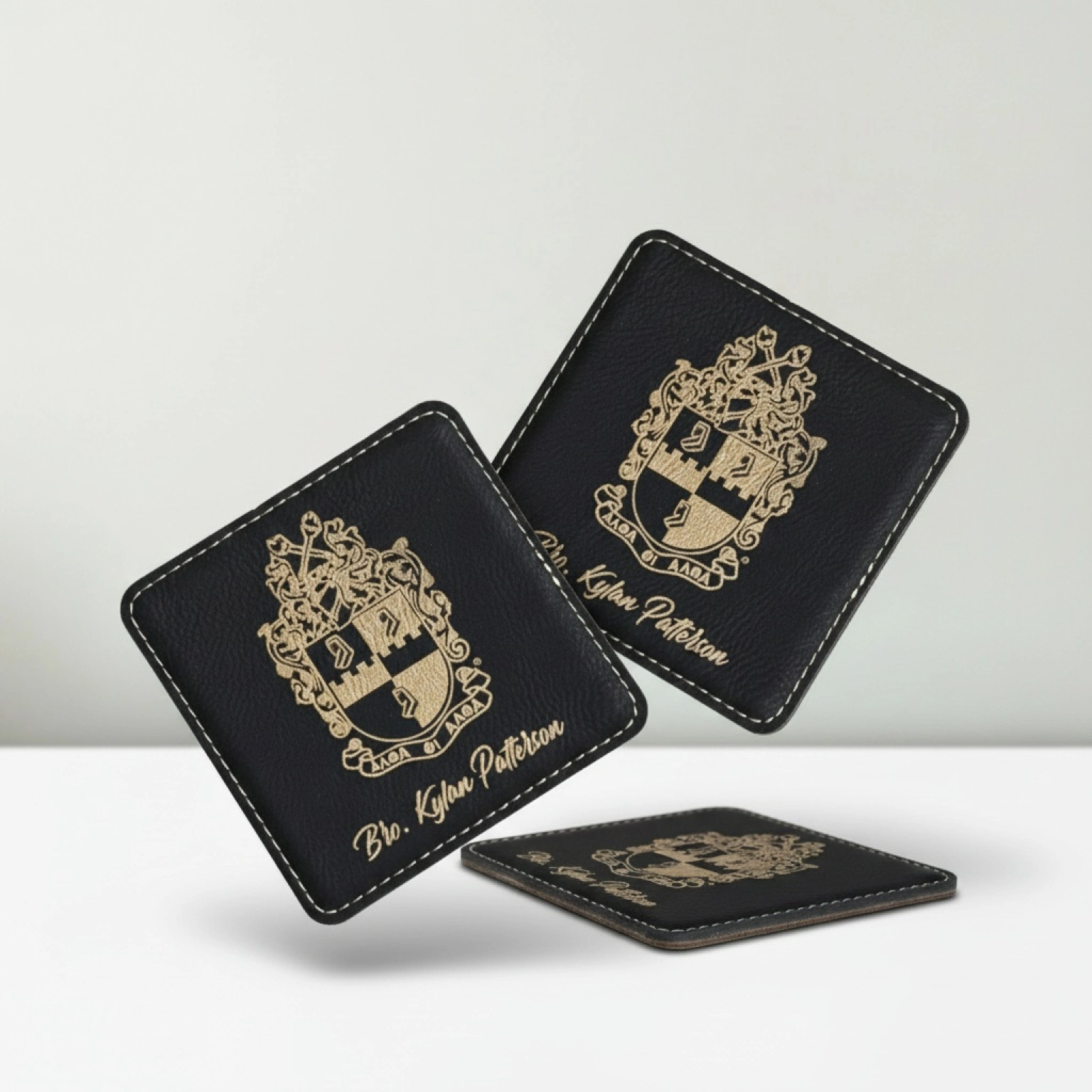 Custom Engraved Alpha Phi Alpha Coaster Set