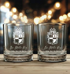 Alpha Phi Alpha Custom Engraved Lowball Glasses - 10.5oz
