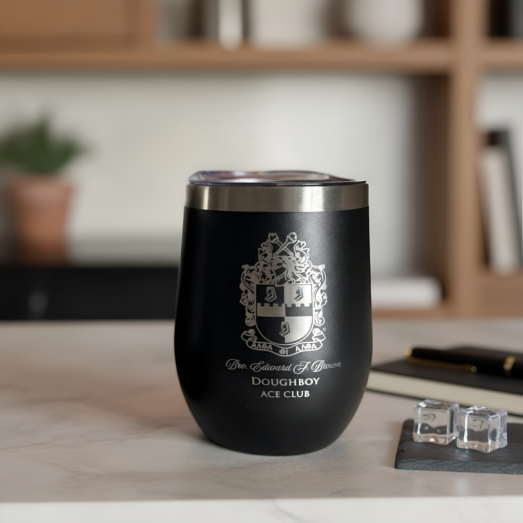 Custom Engraved Alpha Phi Alpha Wine Tumbler – 12 oz