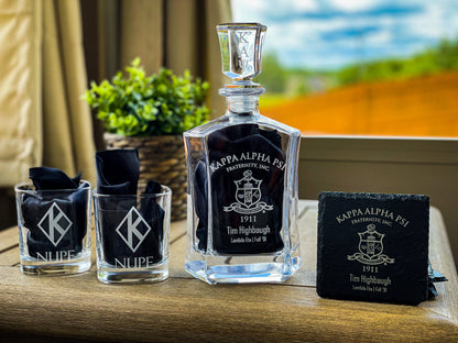 Kappa Alpha Psi Engraved Decanter Set - nuvisionkreations