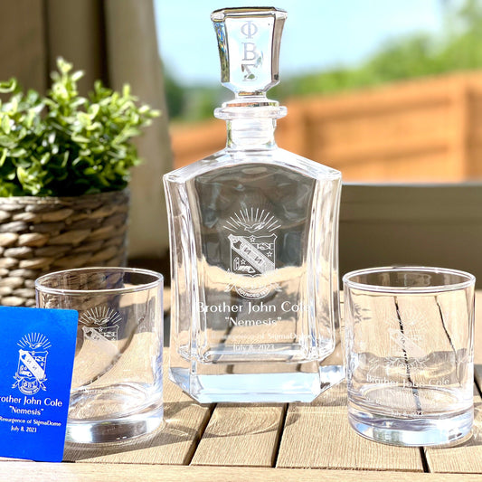 Phi Beta Sigma Custom Engraved Decanter Set - nuvisionkreations