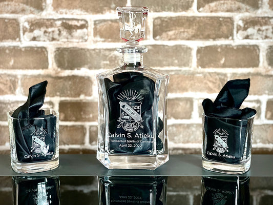 Phi Beta Sigma Custom Engraved Decanter Set - nuvisionkreations