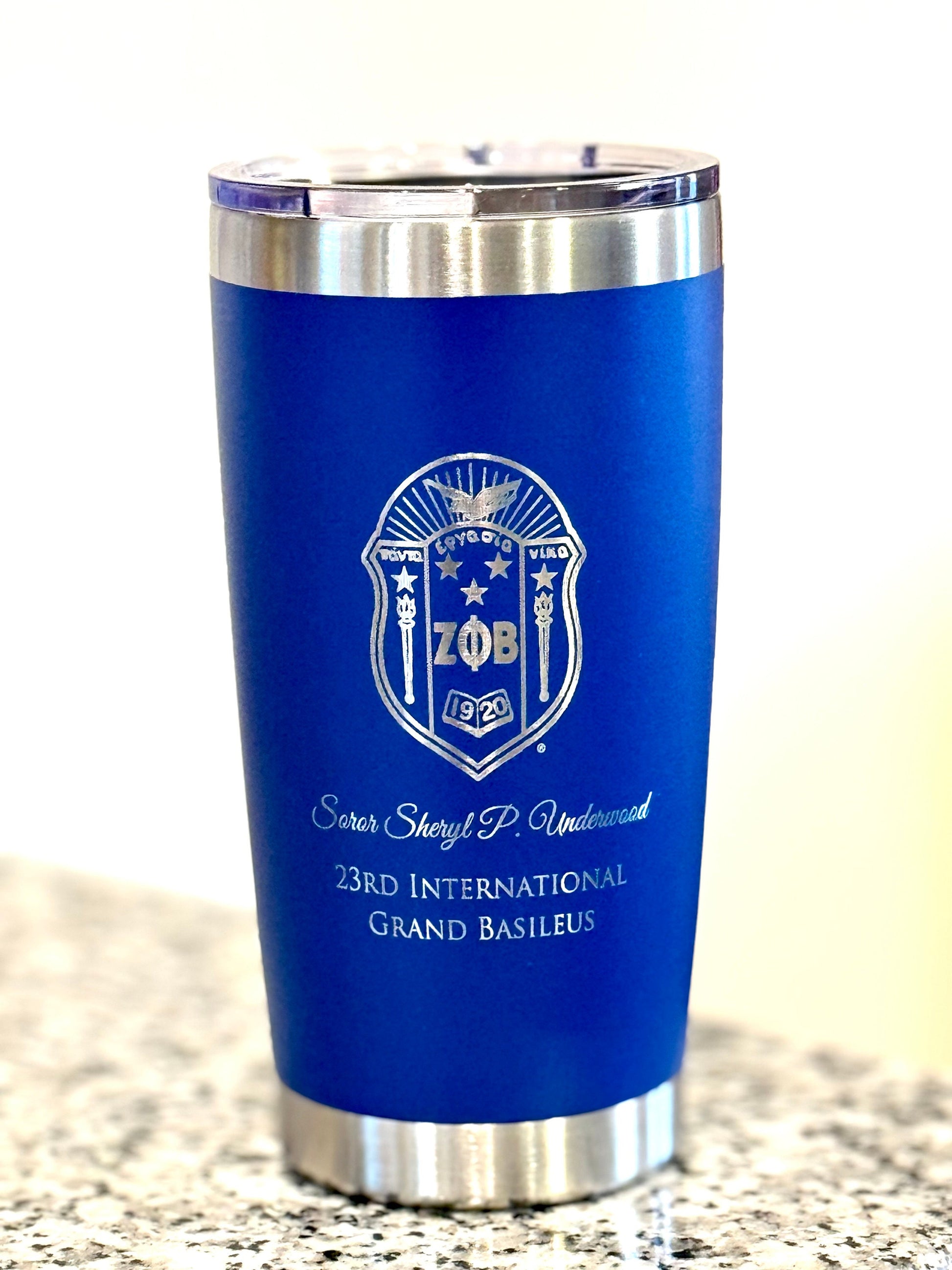 Custom Engraved Zeta Phi Beta Tumbler (20 oz), Custom Zeta Cup
