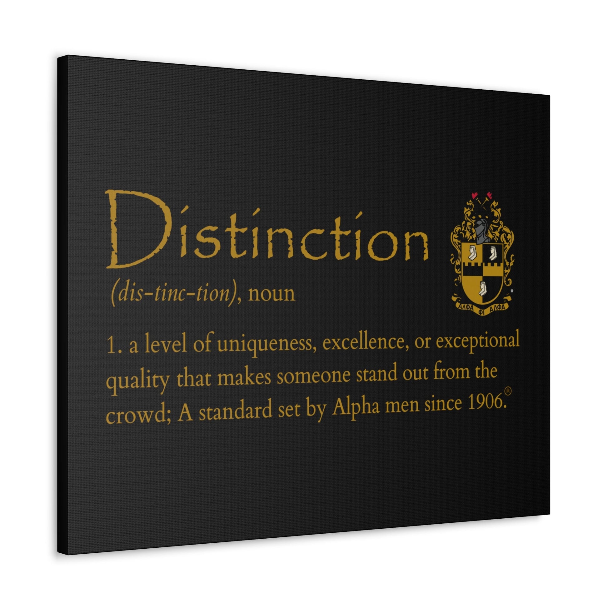 Alpha Phi Alpha Canvas Wall Art, Distinction Defined, Alpha Phi Alpha Office Decor