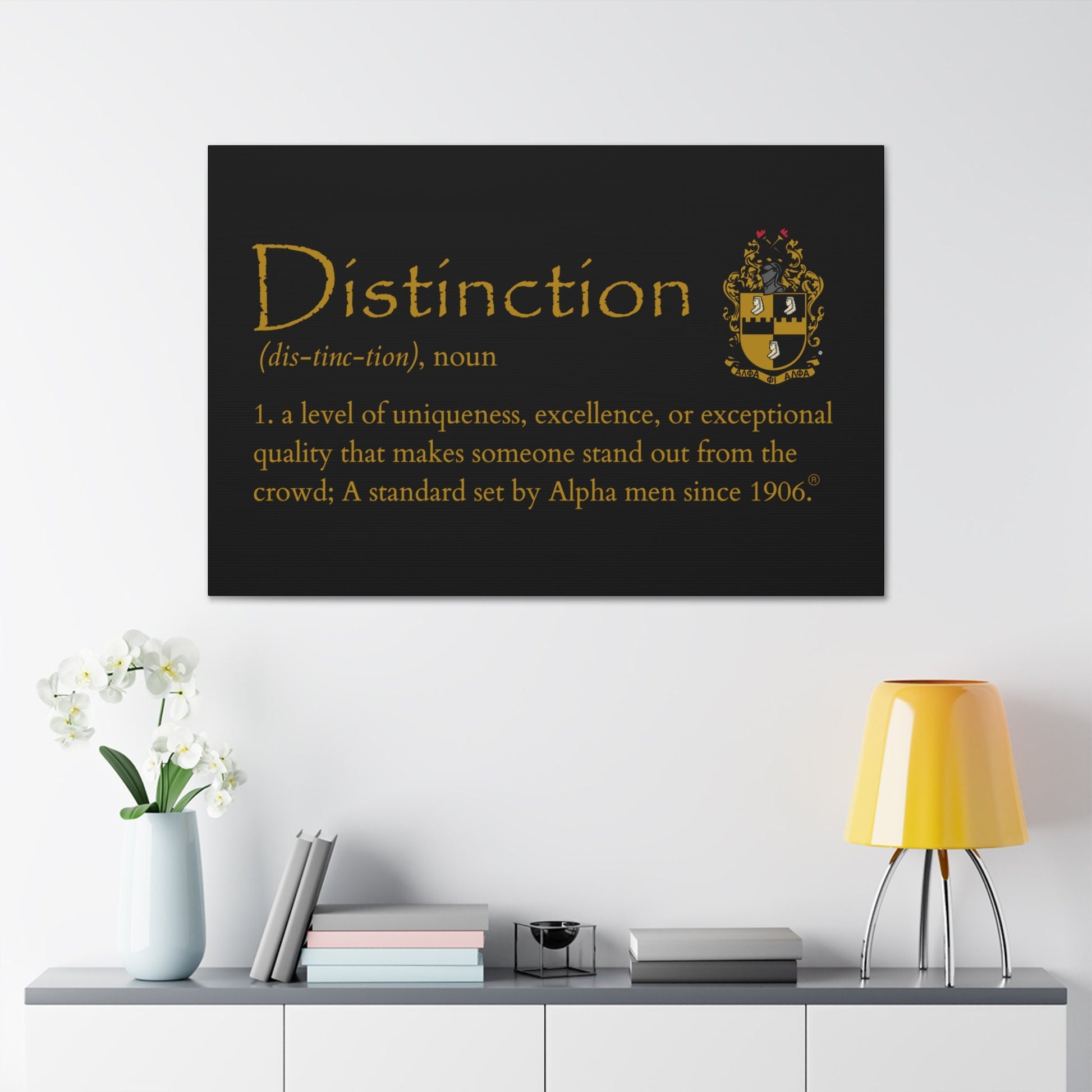 Alpha Phi Alpha Canvas Wall Art, Distinction Defined, Alpha Phi Alpha Office Decor