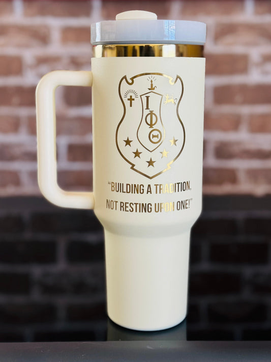 Custom Engraved Iota Phi Theta Tumbler - 40 oz - nuvisionkreations