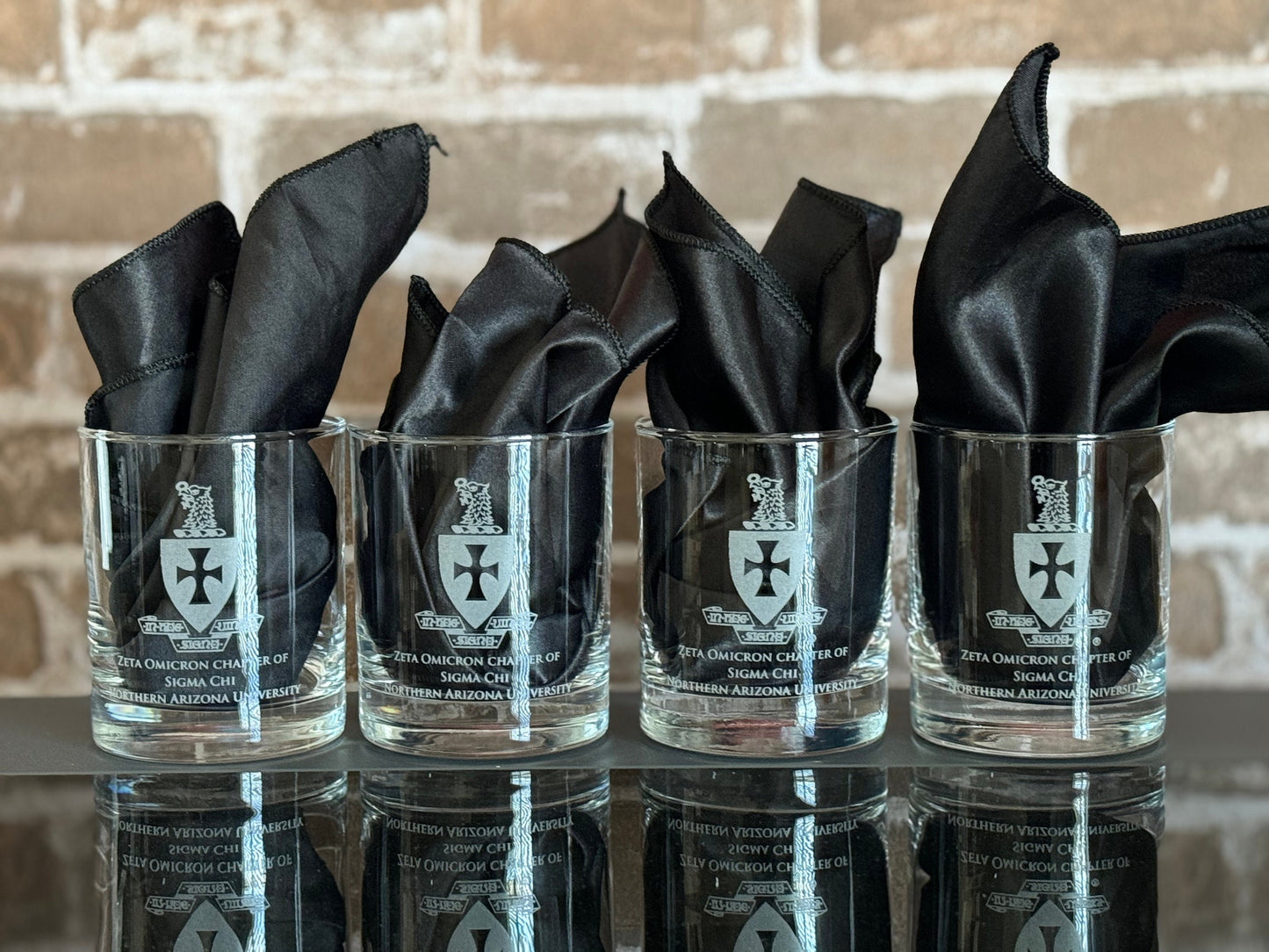 Sigma Chi Whiskey Glasses, Engraved Crest, Choose Size + Set, Alumni Gift, Chapter Gift - nuvisionkreations