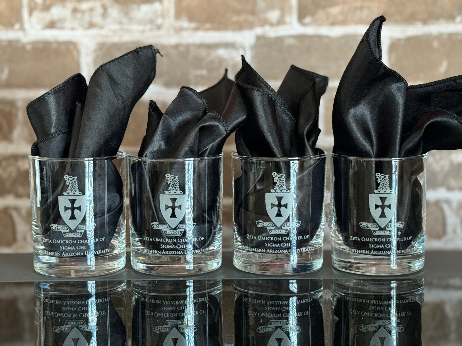 Sigma Chi Whiskey Glasses, Engraved Crest, Choose Size + Set, Alumni Gift, Chapter Gift - nuvisionkreations