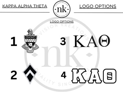 Kappa Alpha Theta Gift 40oz Tumbler, Engraved Crest, Personalized Option, Sorority Gift - nuvisionkreations