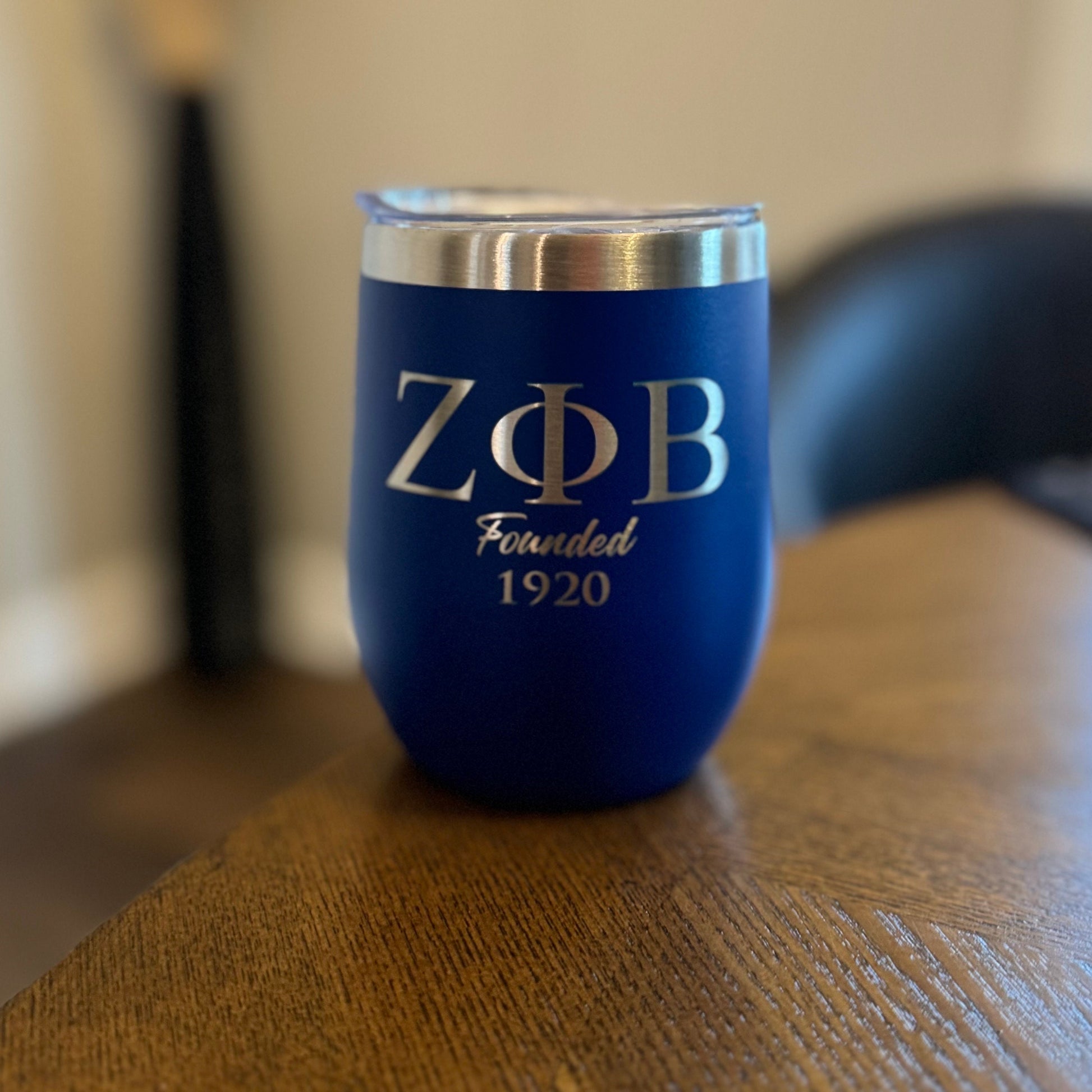 Custom Engraved Zeta Phi Beta Wine Tumbler