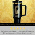 Custom Engraved Alpha Phi Alpha Tumbler (40 oz), Black and Gold 40 oz Tumbler
