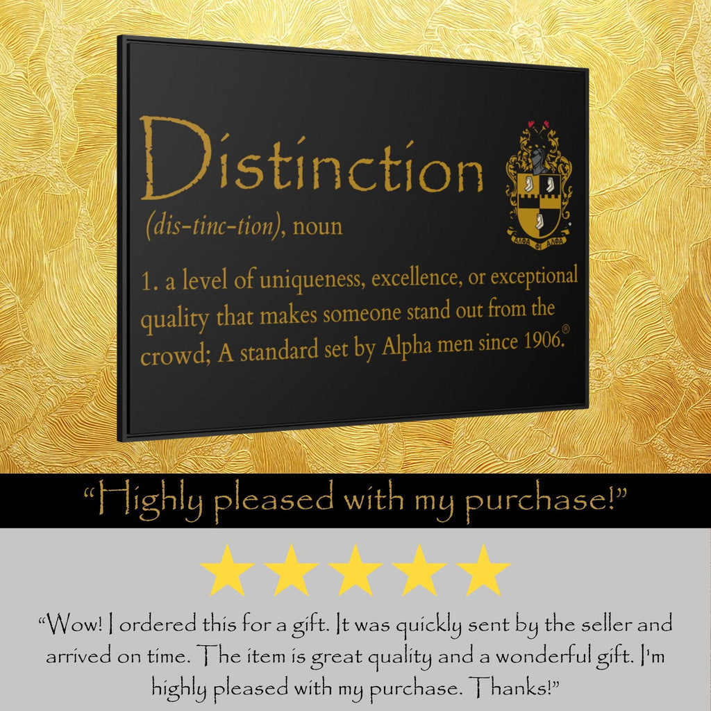 Alpha Phi Alpha Canvas Wall Art, Distinction Defined, Alpha Phi Alpha Office Decor