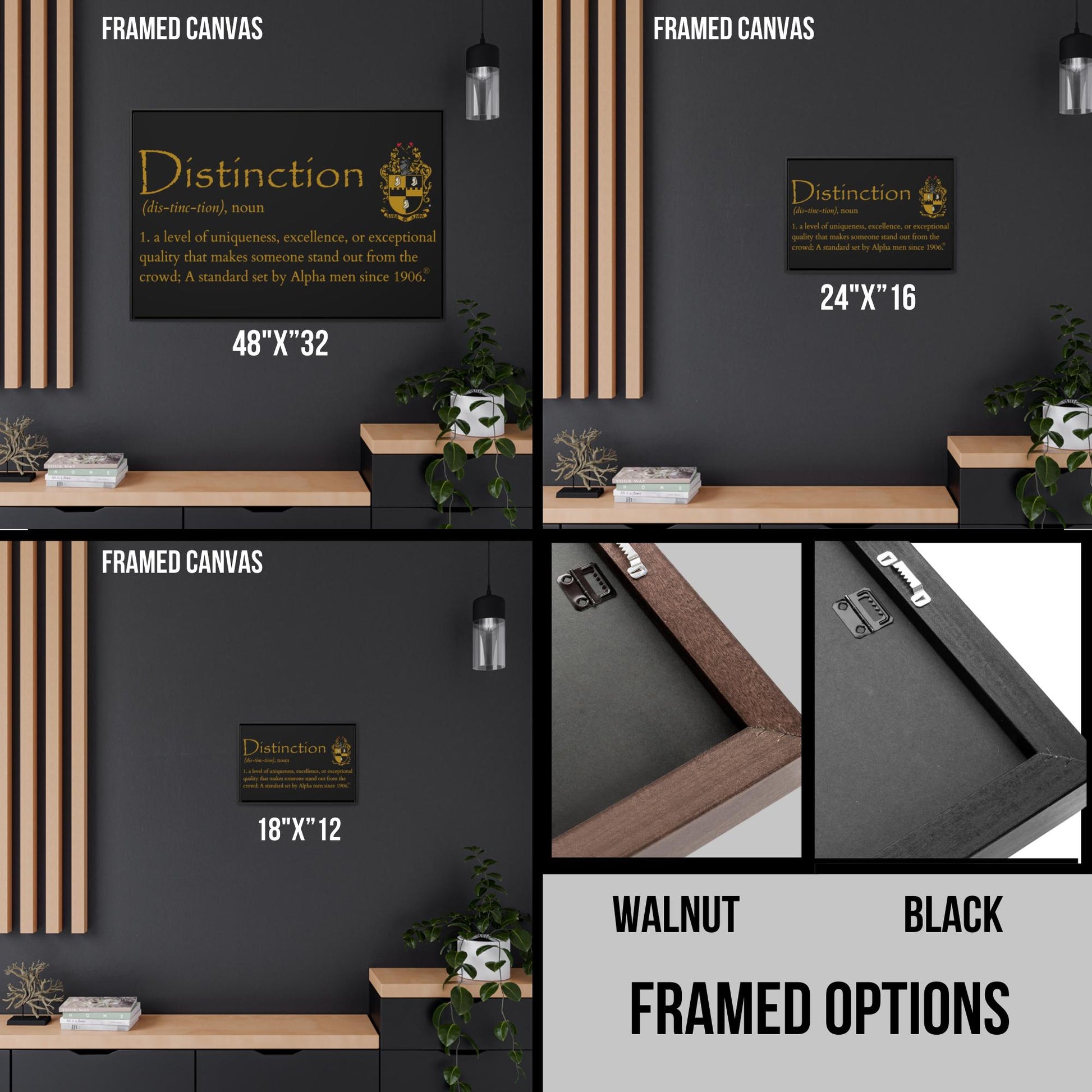 Alpha Phi Alpha Canvas Wall Art, Distinction Defined, Alpha Phi Alpha Office Decor