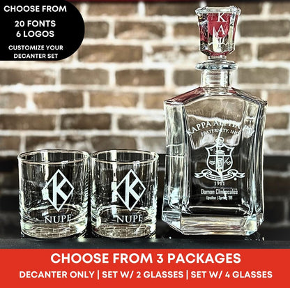 Kappa Alpha Psi Engraved Decanter Set - nuvisionkreations