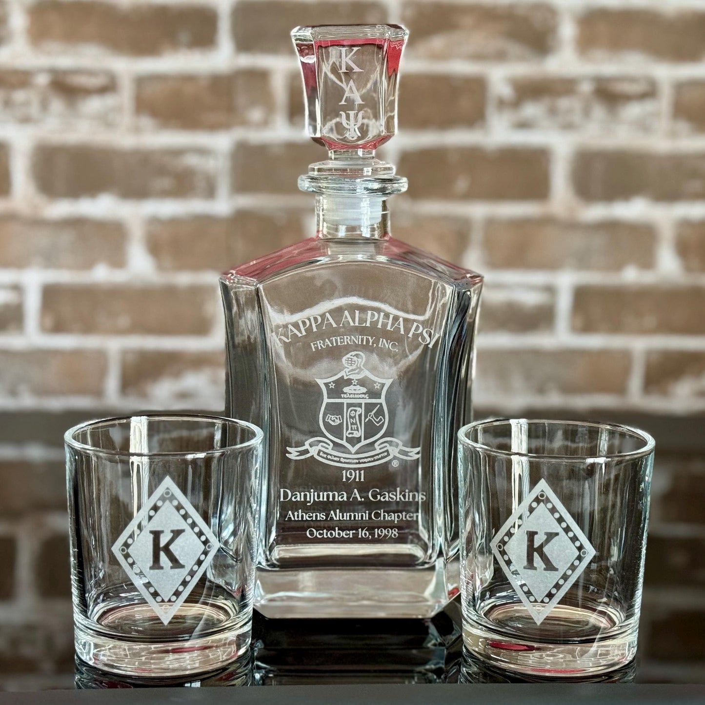 Kappa Alpha Psi Engraved Decanter Set - nuvisionkreations