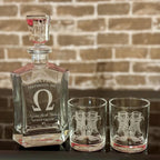 Omega Psi Phi Custom Engraved Decanter Set - nuvisionkreations