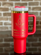 Custom Engraved Mason 40 oz Tumbler – Black and Gold or Blue & Gold - nuvisionkreations