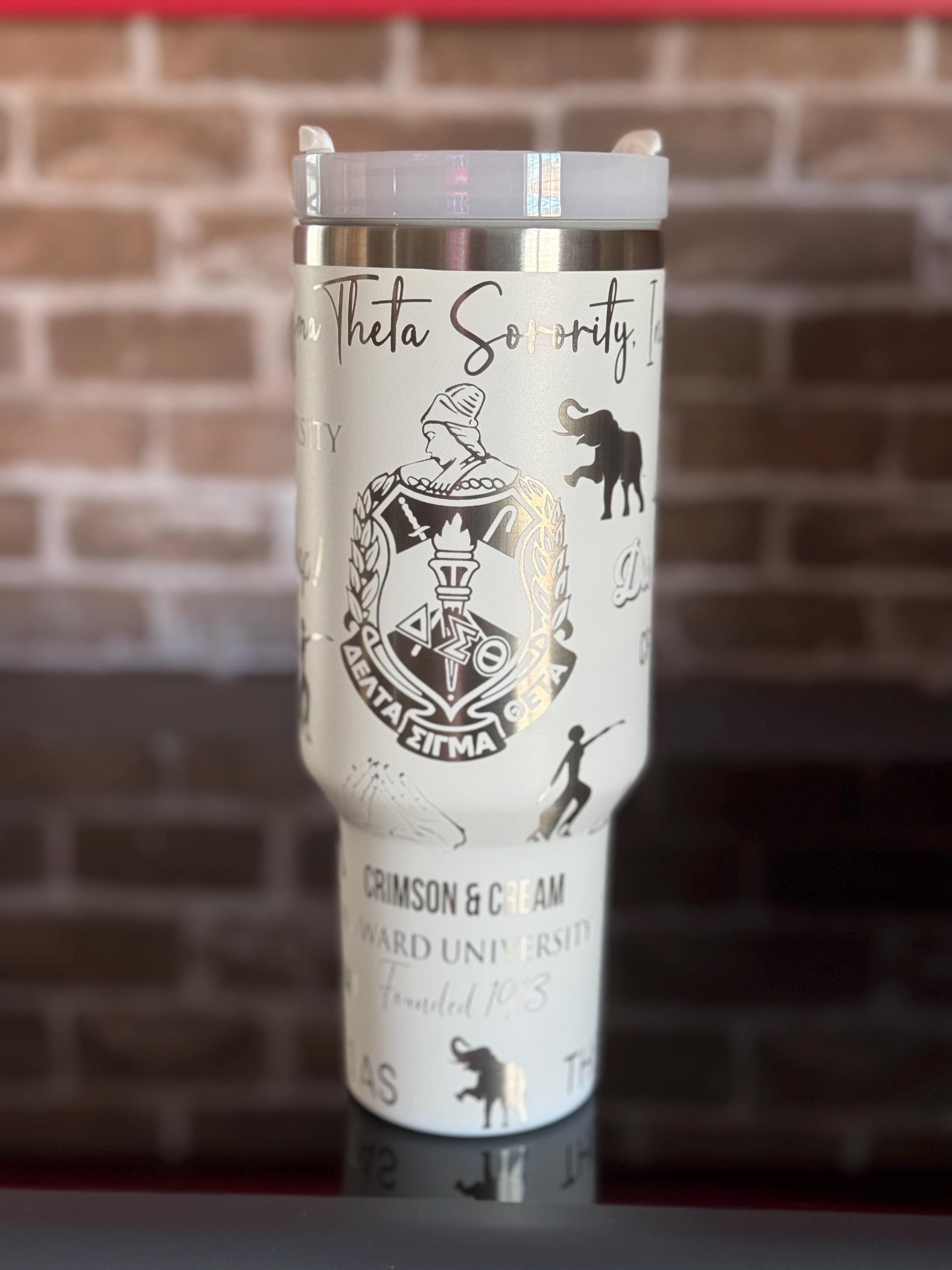 Delta Sigma Theta Custom Engraved Tumbler (Full Wrap) - 40oz - nuvisionkreations