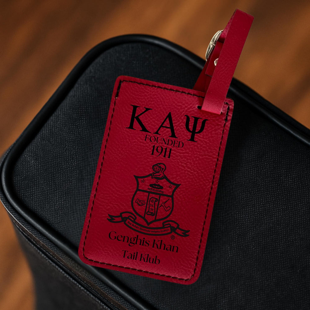 Custom Kappa Alpha Psi Leather Luggage Tags | Personalized Kappa Bag Tags