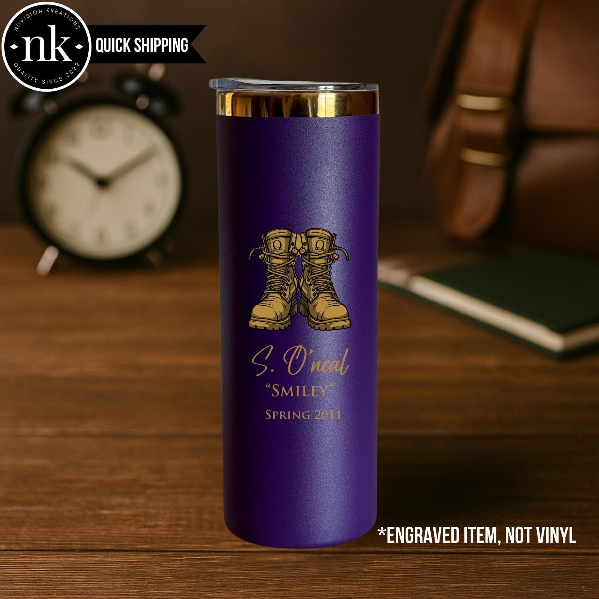 Custom Engraved Omega Psi Phi Slim Cup (20 oz)