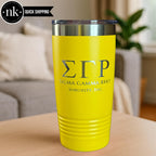 Sigma Gamma Rho Custom Engraved Tumbler – 20 oz - nuvisionkreations