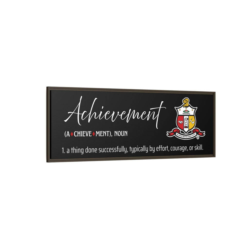 Achievement Definition Canvas| Kappa Alpha Psi Wall Art | Framed Canvas in Black, White, or Espresso | Nupe Gift & Decor