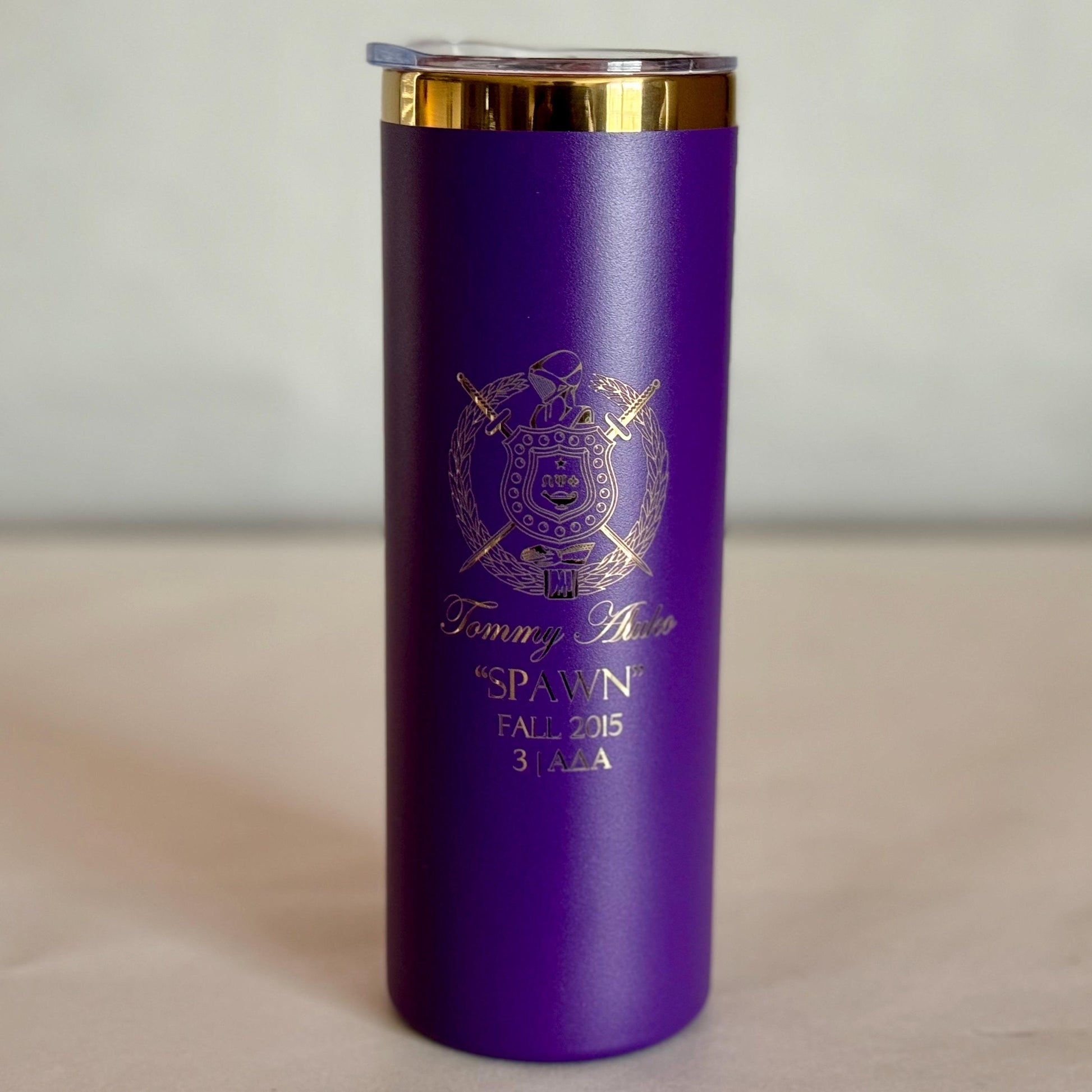 Custom Engraved Omega Psi Phi Slim Cup (20 oz)