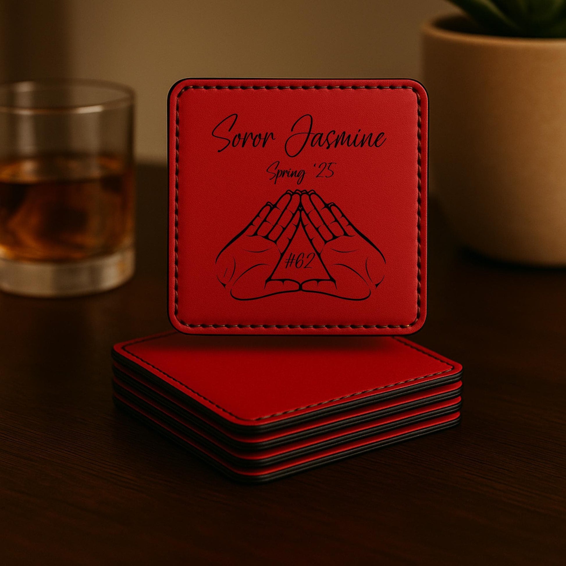 Custom Engraved Delta Sigma Theta Coasters