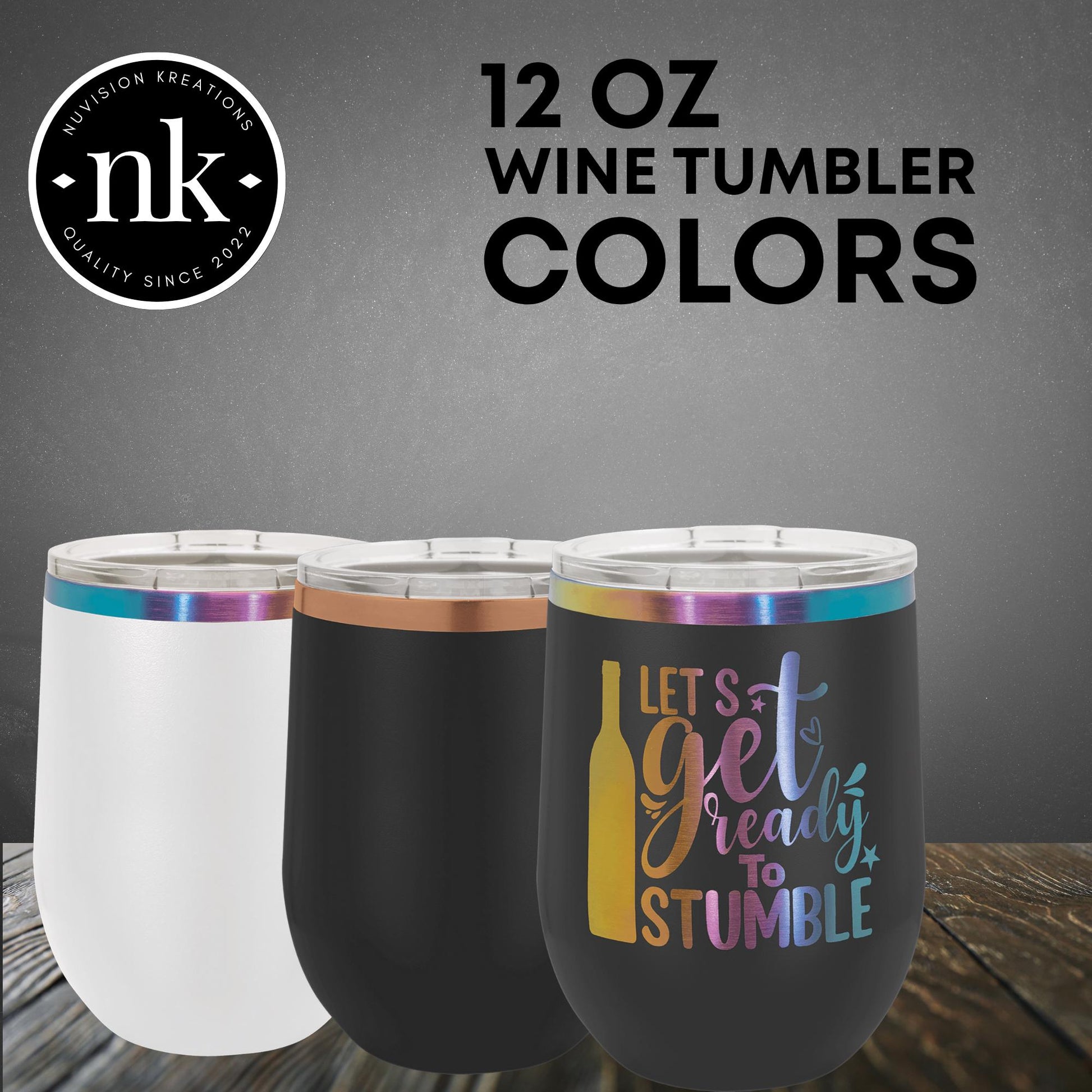Custom Engraved 12 oz Wine Tumbler