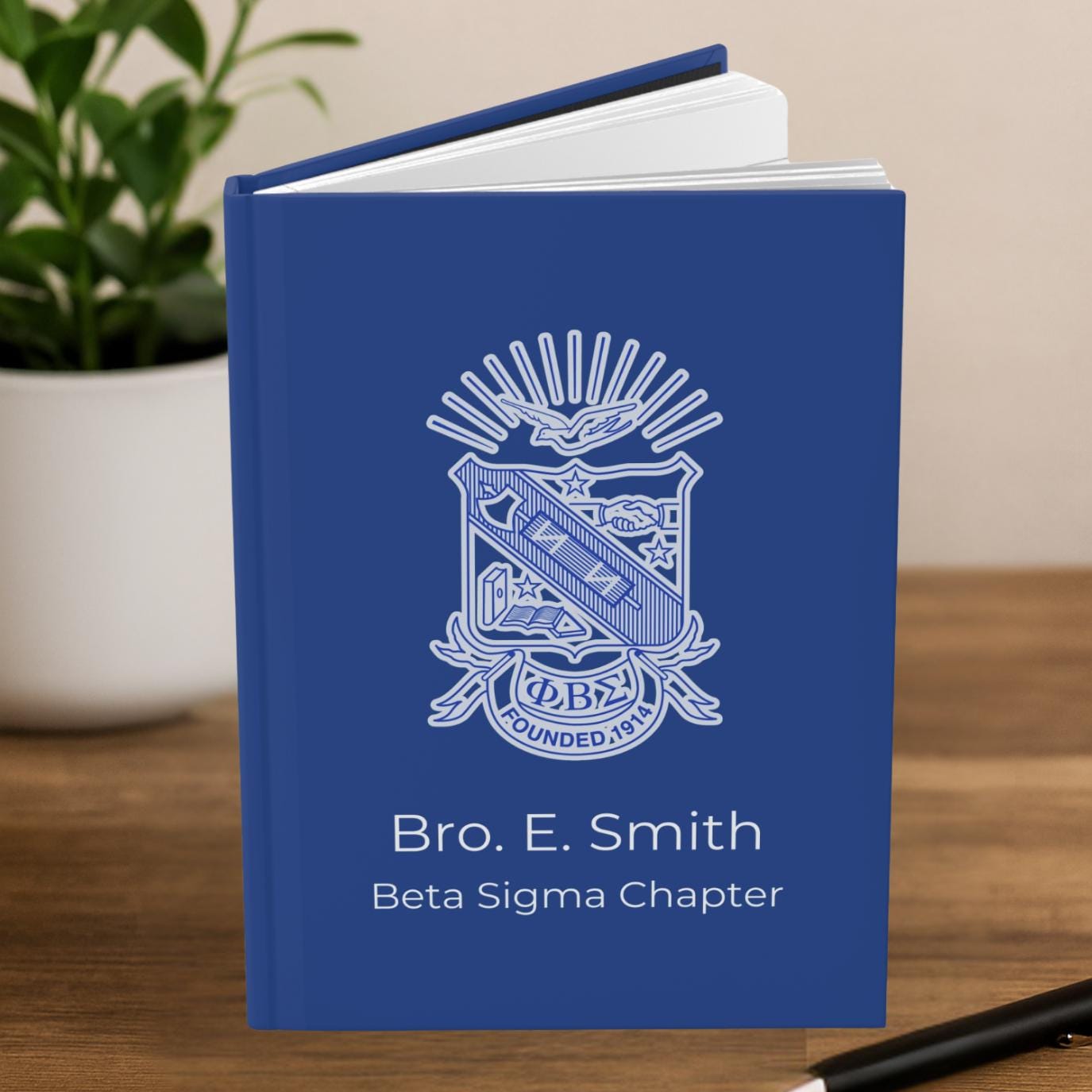 Custom Phi Beta Sigma Fraternity, Inc. Hardcover Notepad, Personalized Sigma Journal