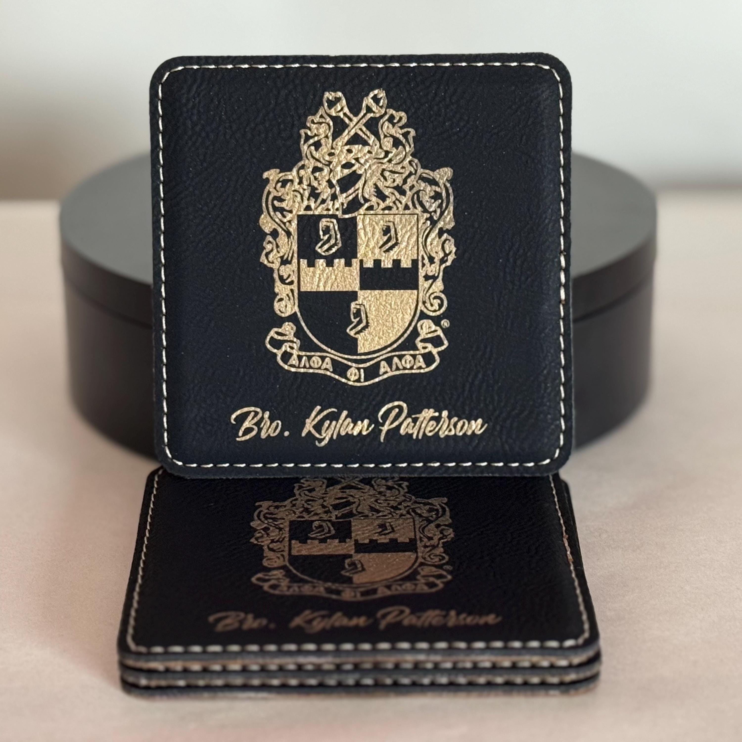 Custom Engraved Alpha Phi Alpha Fraternity Coasters