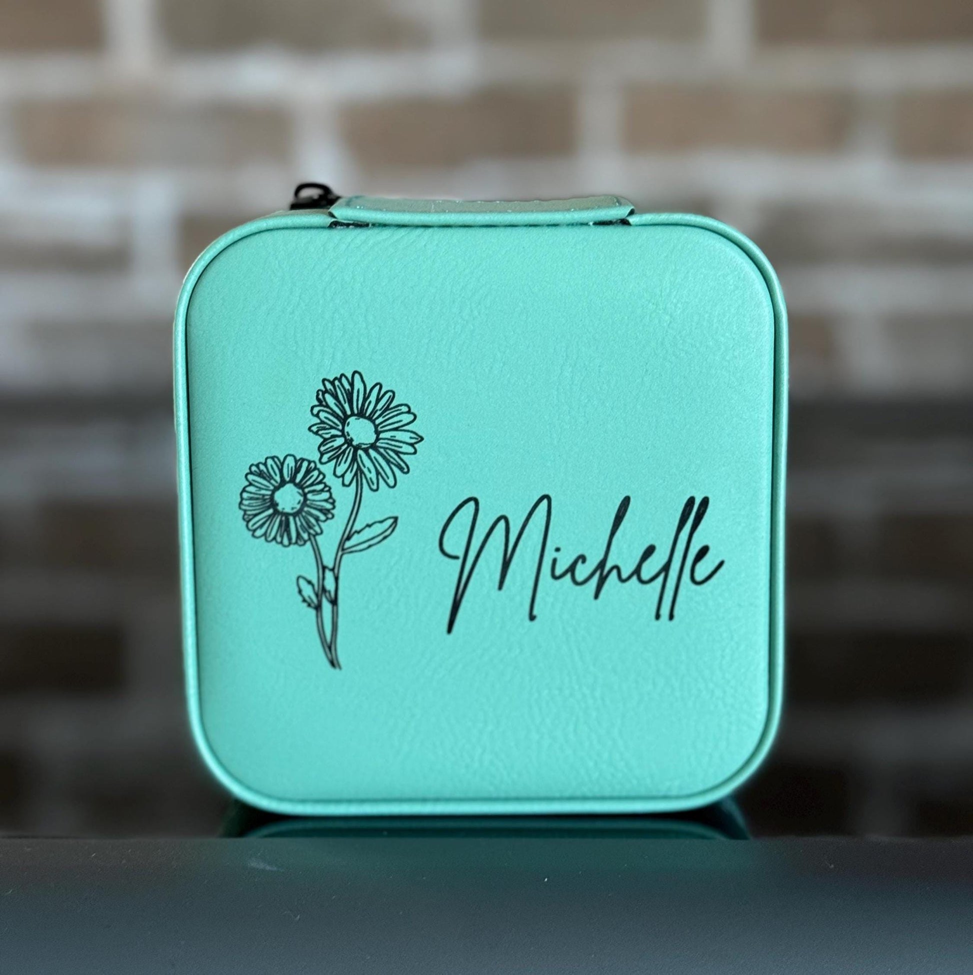 Personalized Travel Jewelry Box – Custom Engraved Leatherette Organizer