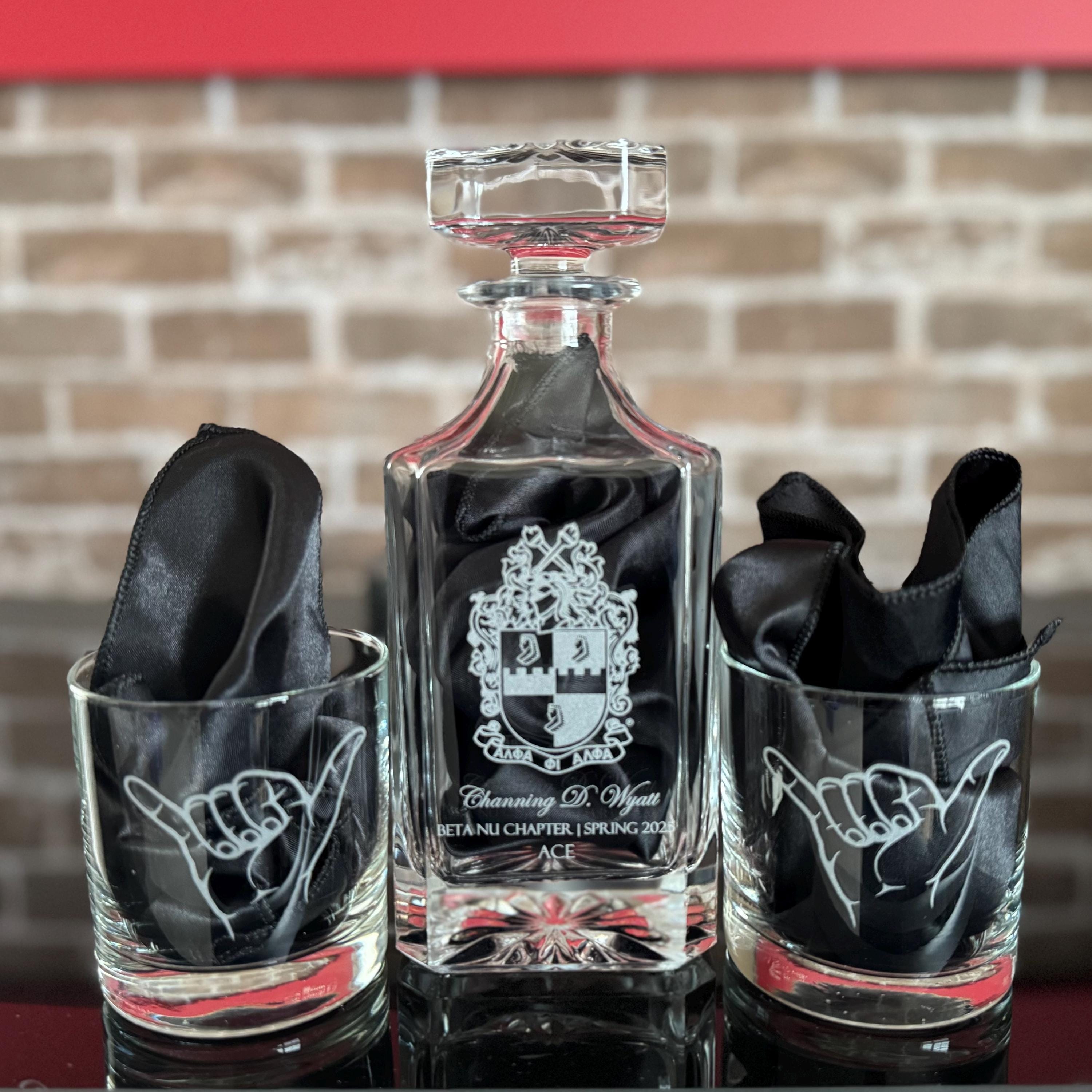 Custom Engraved Whiskey Decanter Set - nuvisionkreations