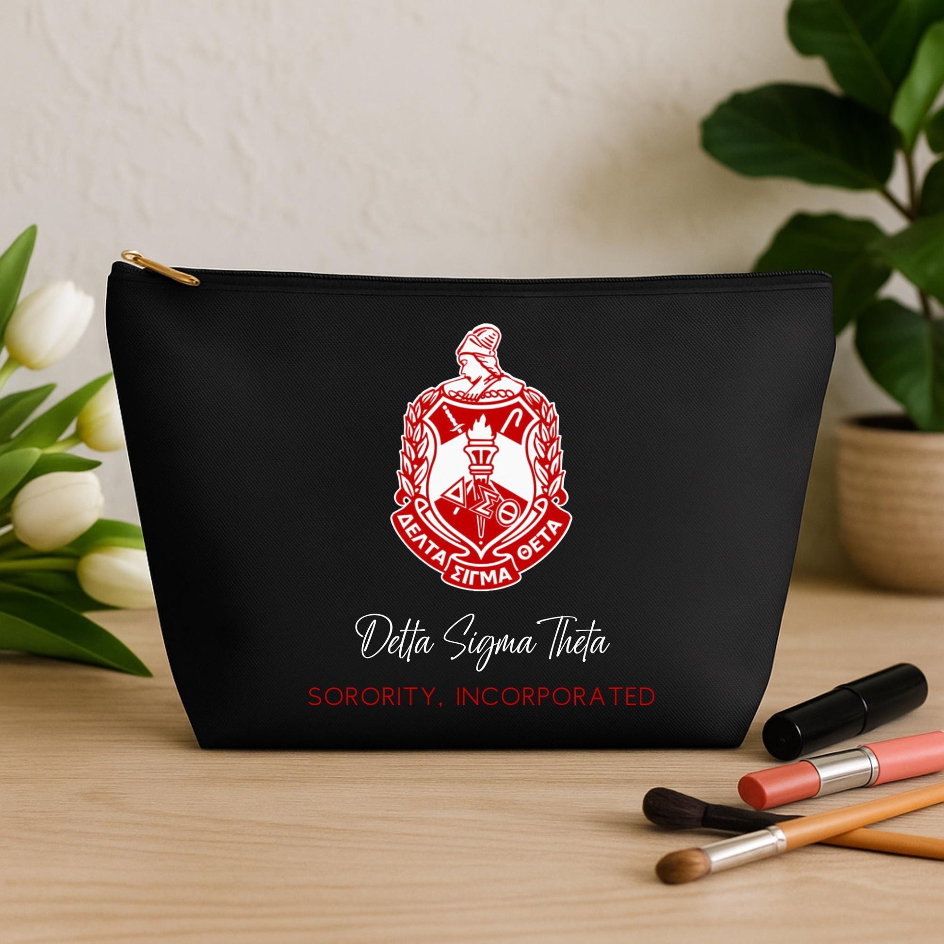 Custom Delta Sigma Theta Accessory Bag – Personalized Cosmetic Travel Bag