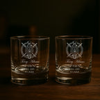 Custom Engraved Omega Psi Phi Rocks Glass (10.5 oz) - nuvisionkreations